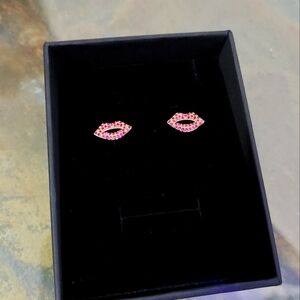 💋 Red Lips Earrings 925 Silver 18K Gold Plated
